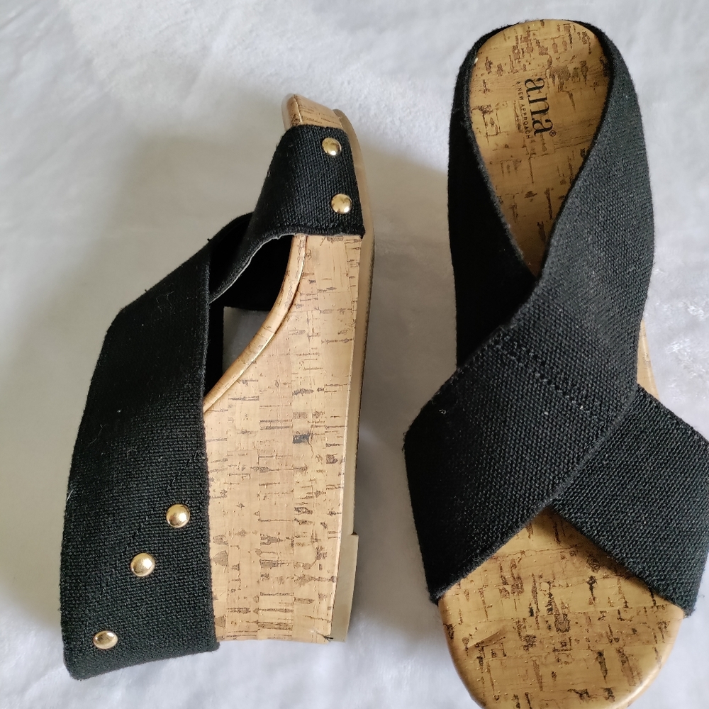 Ana New Approach cork and black wedges - Picture 7 of 13